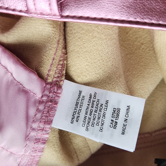 House of Harlow 1960 Pink Metallic Faux Leather Pants Women's Size 6 - Picture 9 of 9